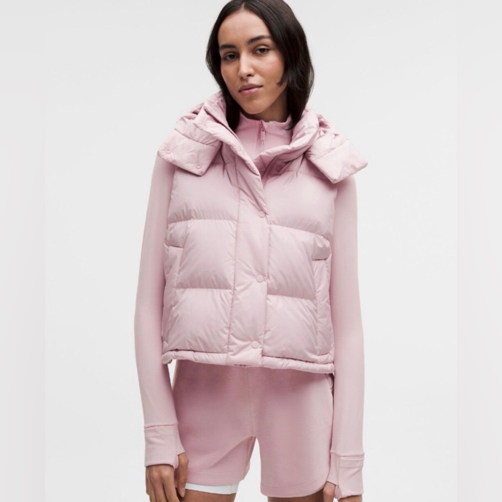 Lululemon Wunder Puff 600-Down-Fill Cropped Vest  Pink Crop